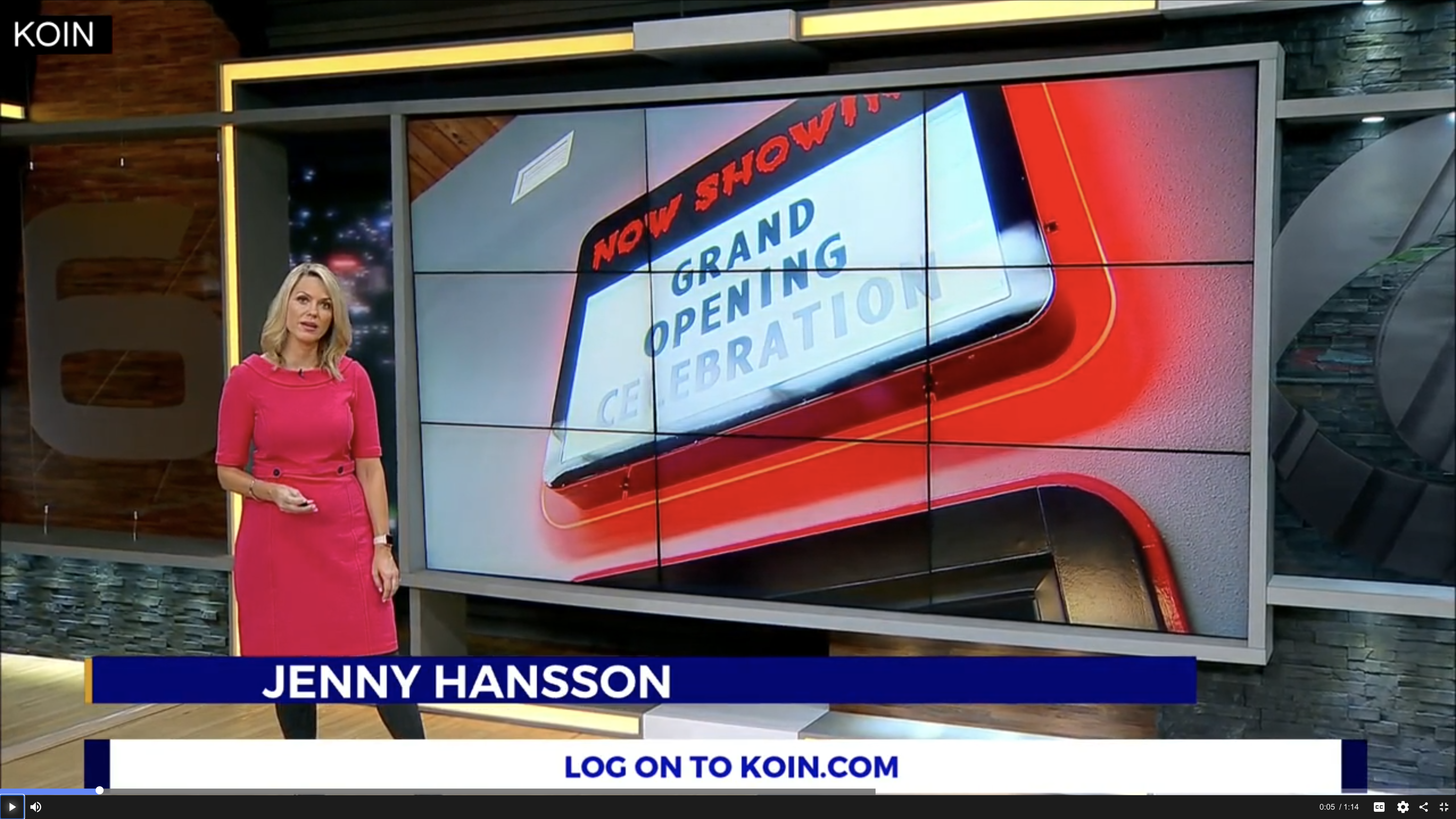 A screenshot of a broadcast of KOIN6 discussing Movie Madness.
